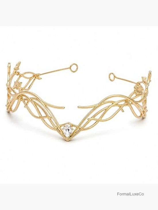 Bridal Wedding Leaf Headpiece Rhinestone Crystal Tiara Crown Hairband main image 4